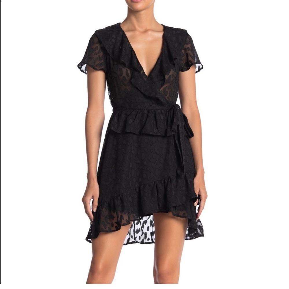 Ten Sixty Sherman black ruffle mini dress